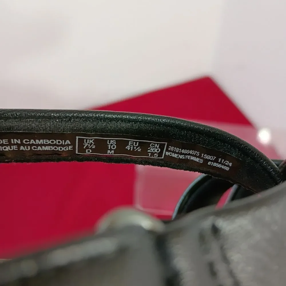 Clarks Women's SZ 10M Tuleah Cross Black Leather Sandal. Condition is Pre-owned. - Picture 9 of 9